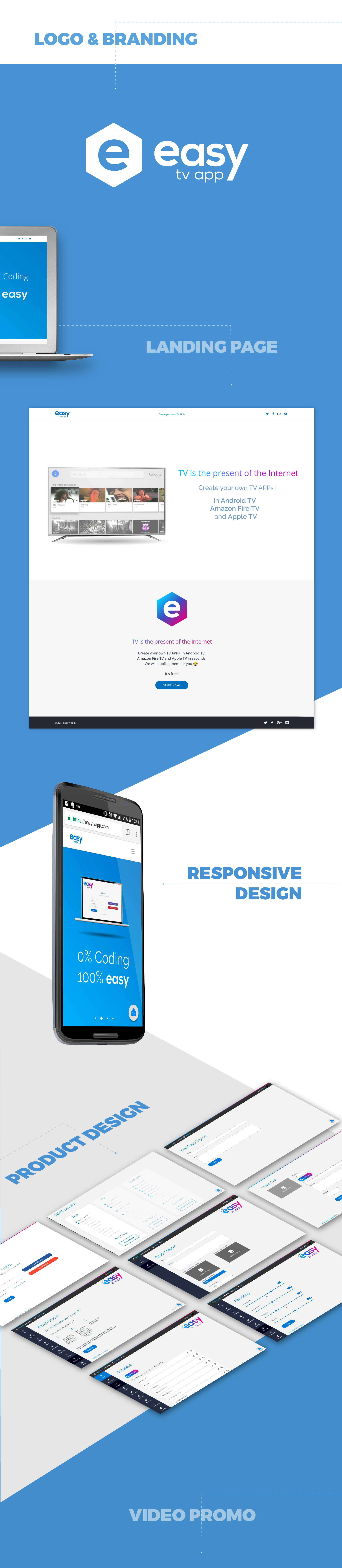 Branding y diseño web para easy tv app por Binarid